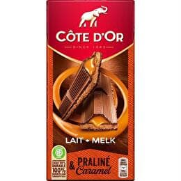 CÔTE D'OR Chocolat lait praliné et caramel