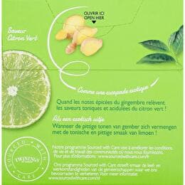 TWININGS Thé vert saveur citron vert gingembre 20 sachets