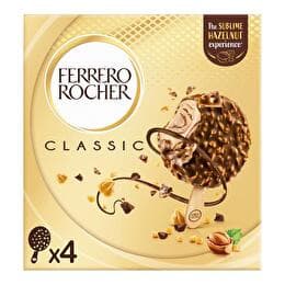 ROCHER FERRERO Bâtonnet glacé noisette et chocolat au lait x 4