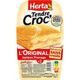 HERTA Croque-monsieur jambon fromage sans croûte sans nitrite x2