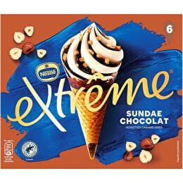 EXTRÊME NESTLÉ Cônes glacés Sundae Chocolat x6