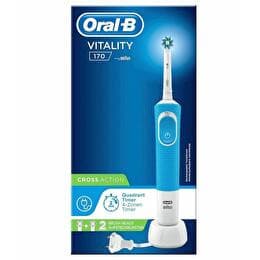 BRAUN Oral b vitality 170 bleue,technologie 2d : 7600 oscillations / min, minuteur professionnel : 4 x 30 sec, autonomie 8 jours
