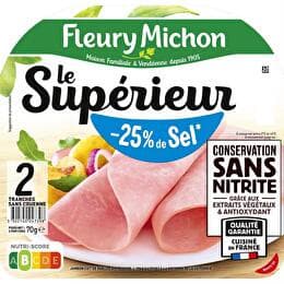 FLEURY MICHON Jambon Le Supérieur -25 % de sel conservation sans nitrite x2