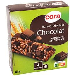 CORA Barres céréales chocolat x6