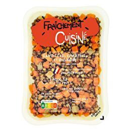 FRAÎCHEMENT CUISINÉ Lentilles carottes et oignons