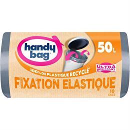 HANDY BAG Sacs poubelles fixation élastique 80% RECYCLE FE 50L