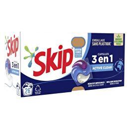 SKIP Lessive 26 capsules 3 en 1 active clean (boîte carton)