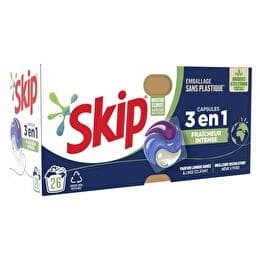 SKIP Lessive 26 capsules 3 en 1 fraîcheur intense (boîte carton)