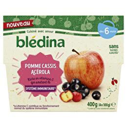BLÉDINA Coupelle fruits pomme cassis acerola dès 6 mois x 4