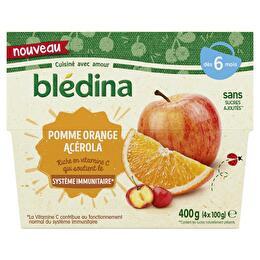 BLÉDINA Coupelle fruits pomme orange acerola dès 6 mois x 4