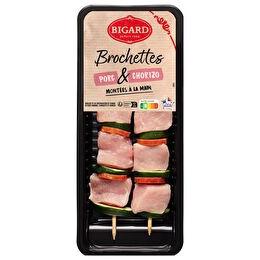 BIGARD Brochette Porc et chorizo  x 2