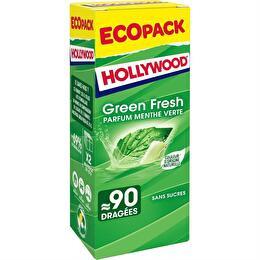 HOLLYWOOD Dragées green fresh parfum menthe verte sans sucres éco pack x 90