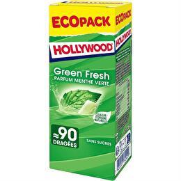 HOLLYWOOD Dragées green fresh parfum menthe verte sans sucres éco pack x 90