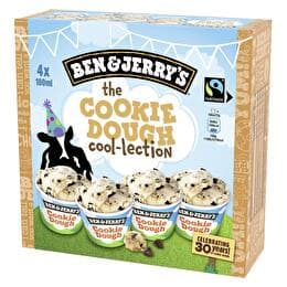 BEN&JERRY'S Mini pot glacé cookie dought x4