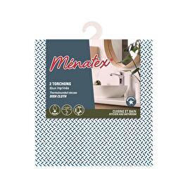 MENATEX Lavettes micro fibres imprimées 32x32cm x2