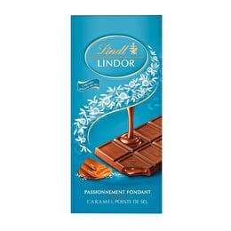LINDT Tablette Lindor chocolat lait caramel pointe de sel