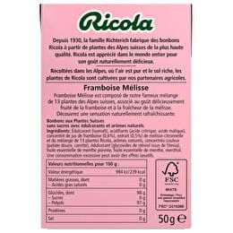 RICOLA Boîte bonbons stevia framboise mélisse