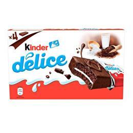 KINDER Gâteau Délice enrobé au cacao et fourré au lait x4