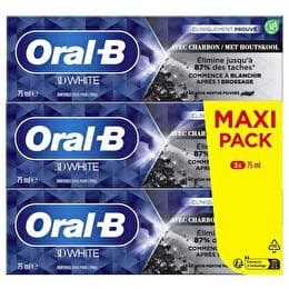 ORAL-B Dentifrice  White charbon  - 3 x 75 ml