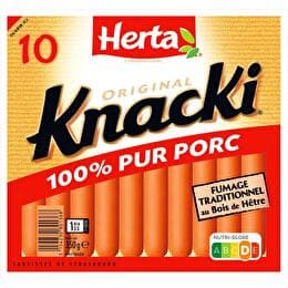 HERTA Knacki saucisses 100 % pur porc x10